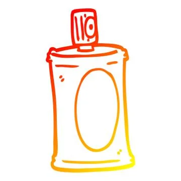 Warm gradient line drawing cartoon spray can Ilustración de archivo