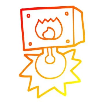 Warm gradient line drawing cartoon flashing fire warning light Stock Illustration