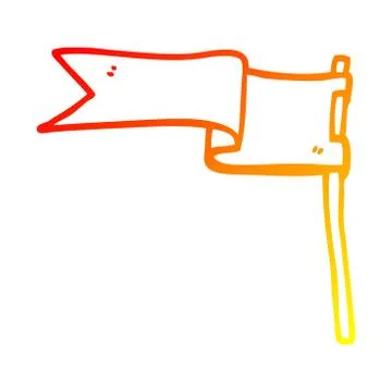 Warm gradient line drawing cartoon flag Ilustração Stock
