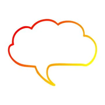 Warm gradient line drawing cartoon expression bubble Stock Illustration
