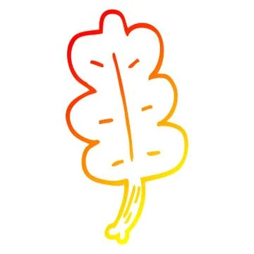 Warm gradient line drawing cartoon autumnal leaf 스톡 일러스트