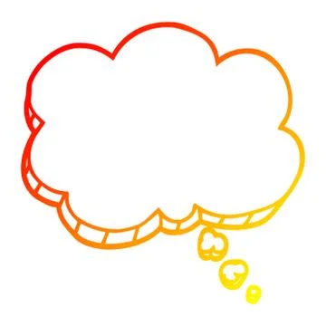 Warm gradient line drawing cartoon expression bubble Stock Illustration