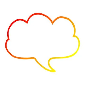 Warm gradient line drawing cartoon expression bubble Stock Illustration