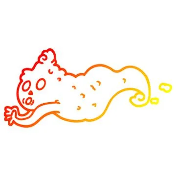 Warm gradient line drawing cartoon spooky ghost Ilustración de archivo