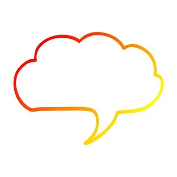 Warm gradient line drawing cartoon expression bubble Illustrazione stock