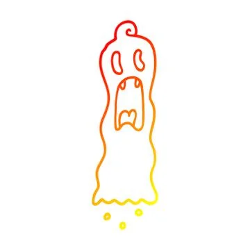 Warm gradient line drawing cartoon spooky ghost Ilustración de archivo