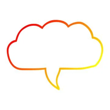 Warm gradient line drawing cartoon cloud speech bubble Stock Illustration
