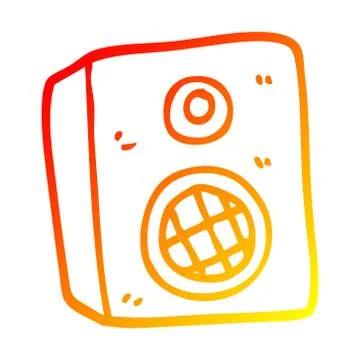Warm gradient line drawing cartoon speaker Stock Illustration
