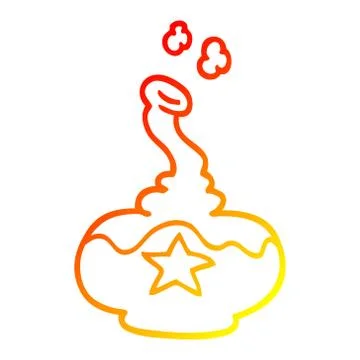Warm gradient line drawing cartoon potion Ilustração Stock