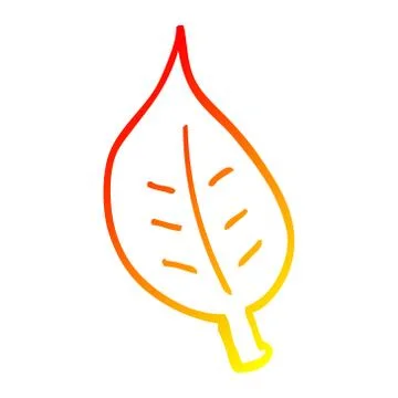 Warm gradient line drawing cartoon leaf 스톡 일러스트