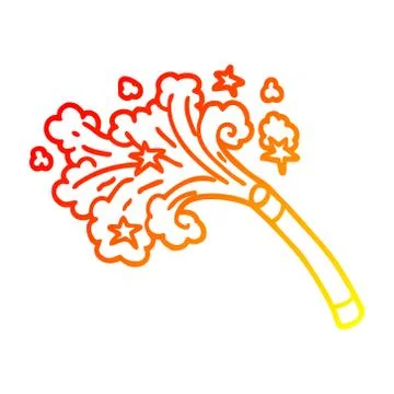 Warm gradient line drawing cartoon magic trick Ilustração Stock