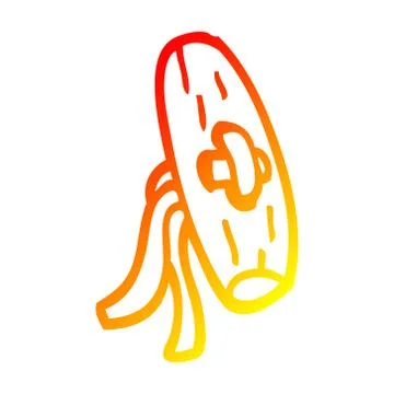 Warm gradient line drawing cartoon button Stock Illustration
