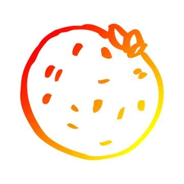 Warm gradient line drawing cartoon grapefruit Illustrazione stock