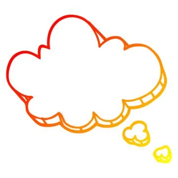 Warm gradient line drawing cartoon expression bubble Stock Illustration