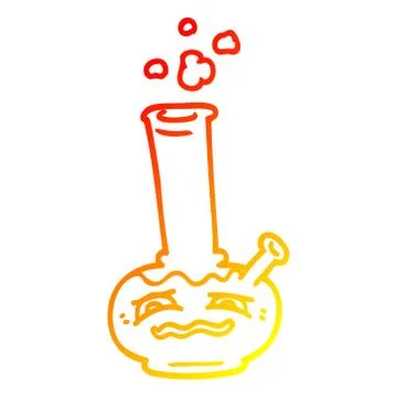 Warm gradient line drawing cartoon bong 库存插图