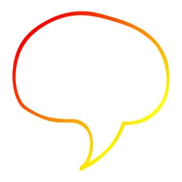 Warm gradient line drawing cartoon speech bubble Illustrazione stock