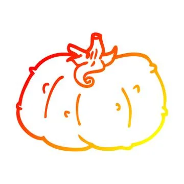 Warm gradient line drawing cartoon winter squash Stock-Illustration