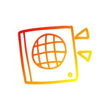 Warm gradient line drawing cartoon speaker Stock Illustration