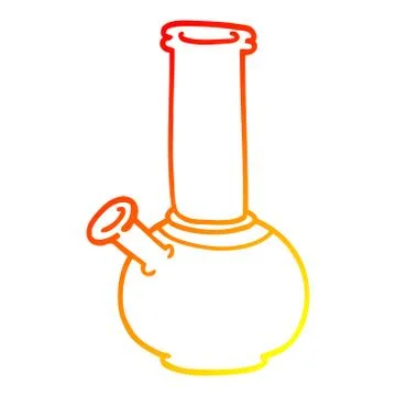 Warm gradient line drawing cartoon bong Illustrazione stock