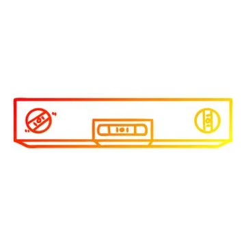 Warm gradient line drawing cartoon spirit level Illustrazione stock