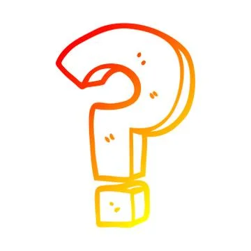 Warm gradient line drawing cartoon question mark 스톡 일러스트