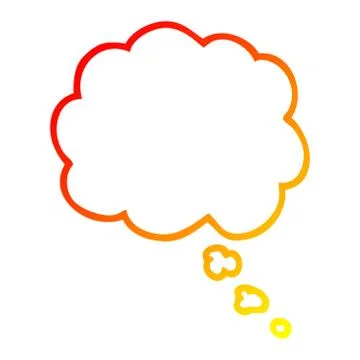 Warm gradient line drawing cartoon expression bubble Illustrazione stock