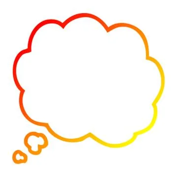 Warm gradient line drawing cartoon thought bubble Stock Illustration