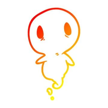 Warm gradient line drawing cute ghost Ilustración de archivo