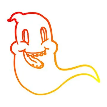 Warm gradient line drawing spooky ghost Ilustración de archivo