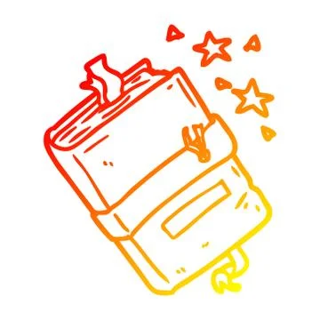Warm gradient line drawing witch's book of spells Ilustração Stock
