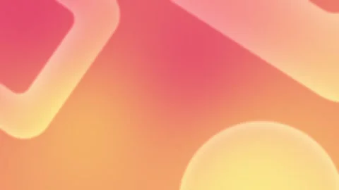 Warm gradient with pink, orange hues and soft geometric shapes in seamless loop Stock Footage 309956250