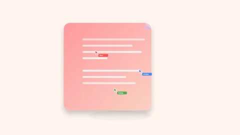 Warm Gradient Shared Document Icon with Real-Time Collaborative Cursors and.. Видео 346130735