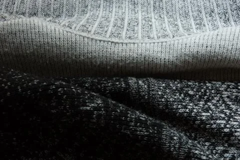 Warm gray light dark gradient woolen sweater fabric texture background wool c Stock Photos