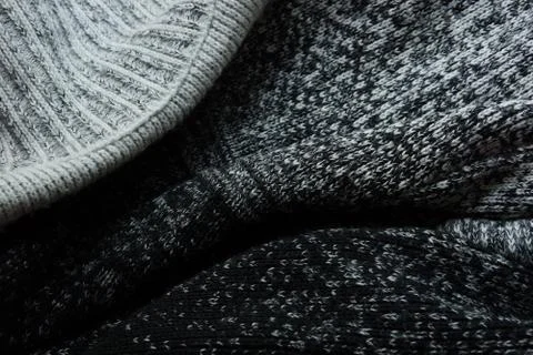 Warm gray light dark gradient woolen sweater fabric texture background wool c Stock-Fotos