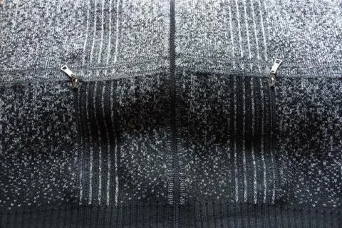 Warm gray light dark gradient woolen sweater pocket lock zipper wool close-up Stock Photos