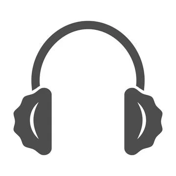 Warm headphones solid icon, Winter clothes concept, earmuffs sign on white Stock Illustration