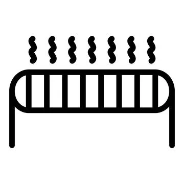 Warm heating icon outline vector. Heater electric Illustrazione stock