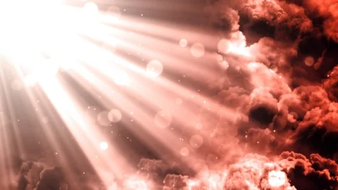 Warm Heavenly Light Rays Stock-Footage 97404386