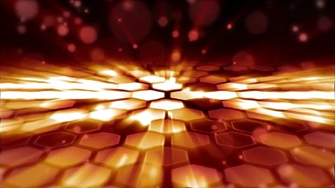 Warm hexagonal floor animation background Stock Footage 88613351