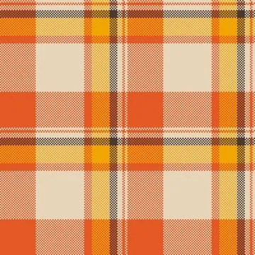 Warm hued plaid pattern. Textile background with orange, yellow, and neutral  스톡 일러스트