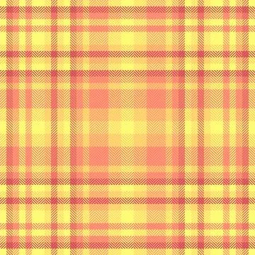Warm, inviting herringbone plaid pattern in sunny yellow and coral tones. P.. Stockillustratie