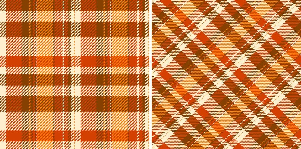 Warm, inviting plaid pattern set. Two variations offer versatility for desi.. Stock Illustration