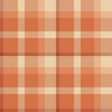 Warm, inviting seamless plaid pattern in shades of orange and beige. Classic  Stock Illustration