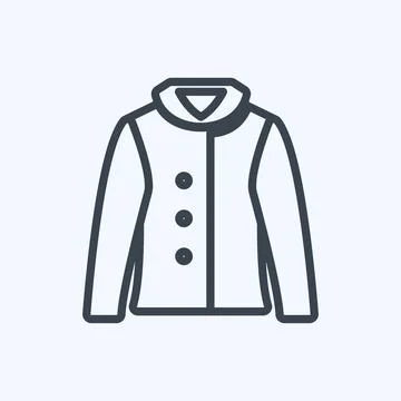Warm Jacket Icon in trendy line style isolated on soft blue background イラスト素材