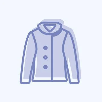 Warm Jacket Icon in trendy two tone style isolated on soft blue background イラスト素材