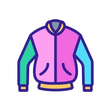 Warm jacket icon vector. Isolated contour symbol illustration Stockillustratie