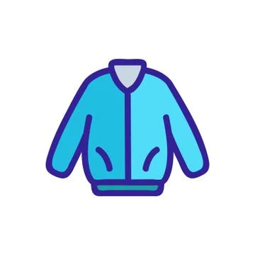 Warm jacket icon vector. Isolated contour symbol illustration Stock Illustration