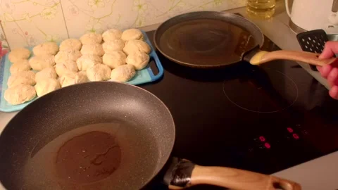 Warm kitchen with raw dough, Preparing dough balls in cozy kitchen Stock Footage 320957179