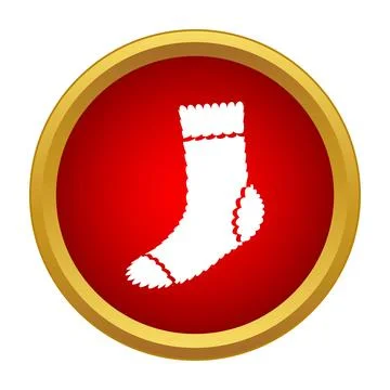 Warm knit sock icon representing winter apparel Stock Illustration