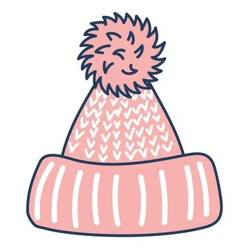 Warm knitted hat isolated Stock Illustration